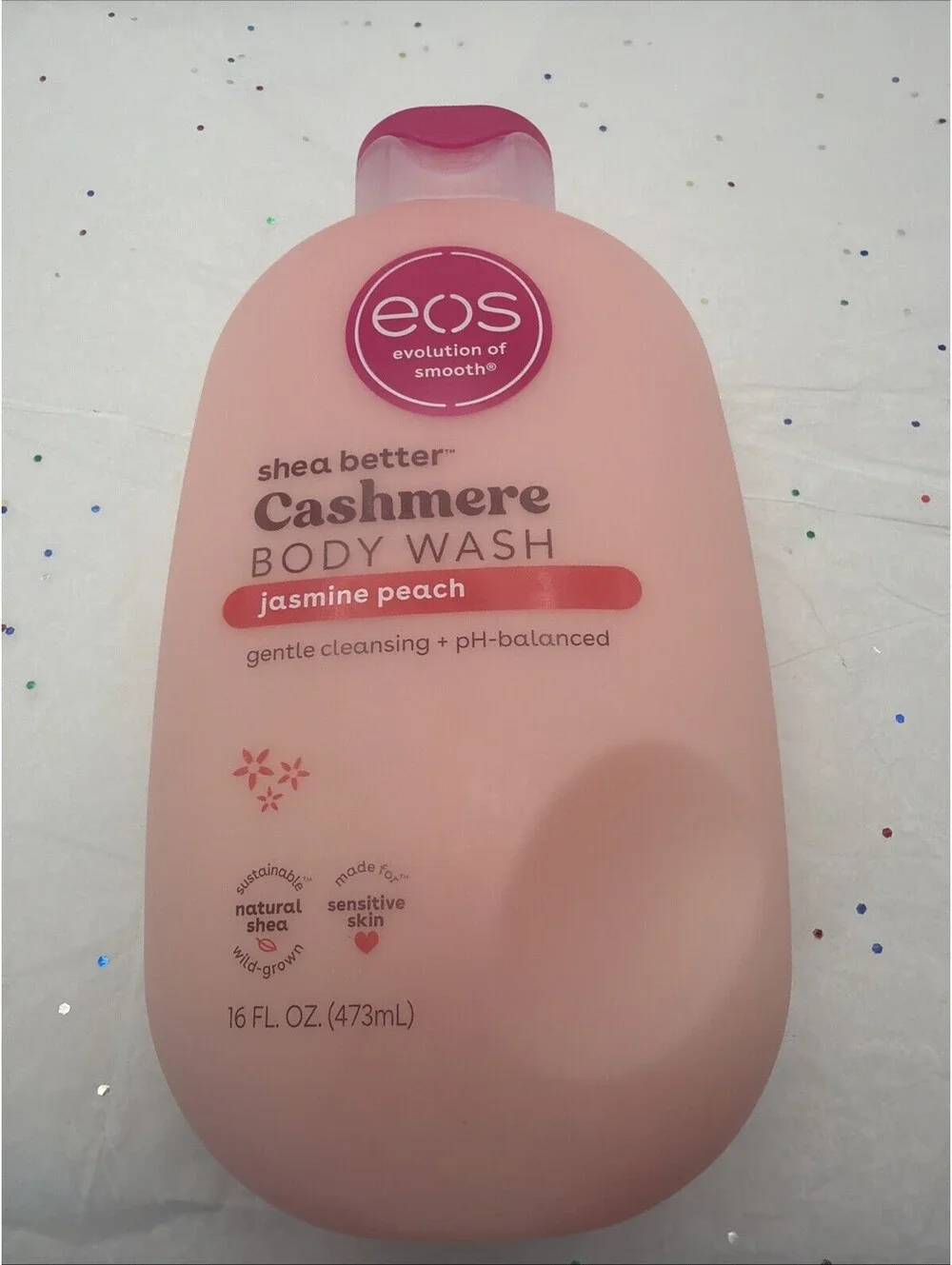 eos Shea Better Cashmere Body Wash Jasmine Peach 16 oz Creamy Gel Shower Wash